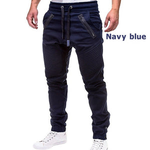 New Casual Streetwear Pants Solid Full Length Cargo Pants Men Drawstring Joggers Sweatpants Plus Size 4XL Mid Waist Trousers Men