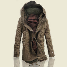 Load image into Gallery viewer, 2018 New Men Padded Parka Cotton Coat Winter Hooded Jacket Mens Fashion large size Coat Thick Warm Parkas Black army green 6XL