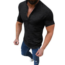 Load image into Gallery viewer, Men&#39;s Casual Blouse Cotton Linen shirt Loose Tops Short Sleeve Tee Shirt S-2XL Spring Autumn Summer Casual Handsome Men Shirt