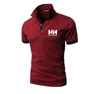 2019 New Fashion Helly Hansen Printed Men Polo Shirt Lapel Collar Slim Fit Tops Casual Classic Male Polos Shirts S-5XL