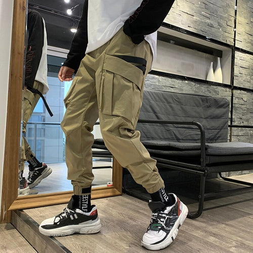 UNPUDUPE Brand Spring Pants Men Casual Multi-Pocket Long Trousers Male Cotton Lattice Straight Type Work Pant Men's Large Size