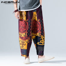 Load image into Gallery viewer, INCERUN Chinese Style Harem Pants Men Print Cotton Vintage Joggers Trousers Men 2019 Streetwear Hip-hop Male Loose Casual Pants